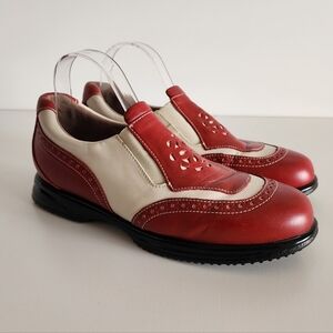 Sandbaggers Madison Red Cream Womens Golf Shoe Size 11